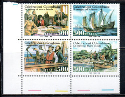 ITALIA REPUBBLICA ITALY REPUBLIC 1992 MANIFESTAZIONI COLOMBIANE SCOPERTA DELL'AMERICA BLOCCO SERIE BLOCK SET MNH - 1991-00: Mint/hinged