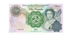 Isle Of Man Fifty (50) Pounds ND 1983 QEII P-39 UNC - 50 Pounds