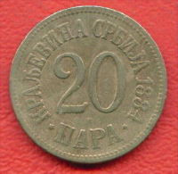 F4379 /- 20 PARA - 1884 - Serbia Serbien Serbie Servie -  Coins Munzen Monnaies Monete - Serbia