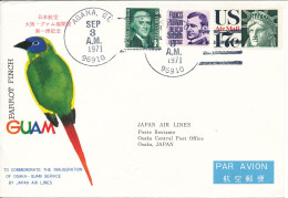 USA First Flight Cover By JAPAN AIRLINES Guam - Osaka Agana 3-9-1971 - Covers & Documents