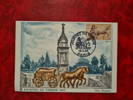 Carte Maxi 1964  FDC 1963 PARIS JOURNEE DU TIMBRE CHAR ROMAIN - Andere & Zonder Classificatie