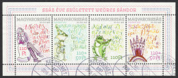 Frog / Ballerina / Castle Art WEÖRES SÁNDOR 100 Poet Writer Hungary 2013 Postmark KECSKEMÉT Mini Sheet YOUTH Additional - Oblitérés