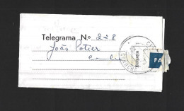 Telegrama Expedido De Angola 1971 Com Obliteração De Coruche, Santarém. Telegram Sent From Angola In 1971 With The Oblit - Storia Postale