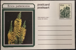 3c SOUTH AFRICA Postal STATIONERY CARD Illus ERICA PATERSONIA FLOWER Cover Stamps Flowers Rsa - Lettres & Documents