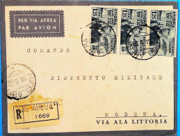 ITALIA - COLONIE -  ETIOPIA Lettera Raccomandata Da ADDIS ABEBA Del 1938 (uno Spillato)- S6191 - Etiopía