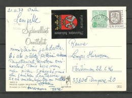 FINLAND Vignette Coat Of Arms Wappe Karjala Karelia On Domestic Post Card 1977 - Storia Postale