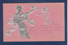 CPA Art Nouveau Gaufrée Embossed Relief Femme Woman Circulée - Femmes