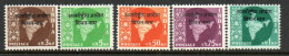 India 1960 Commission In Indochina Vietnam Overprint On Map Part Set Of 5  (missing 2np), MNH, SG N43/8 (E) - Military Service Stamp