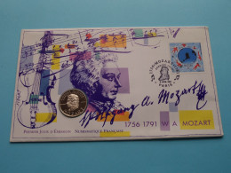 1756 1791 W A MOZART ( Zie/Voir Scans ) Enveloppe Numismatique Premier Jour > 1991 Paris > Numislettre ! - Pièces écrasées (Elongated Coins)