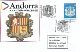 Coat Of Arms Of Andorra, New Stamp 2017. FDC - Brieven En Documenten