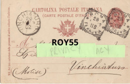 Cartolina Postale Con Effige Ovale 1895 (901) Viaggiata Da Roma A Vinchiaturo Campobasso Molise Nel 1902 (v.retro) - Marcofilía