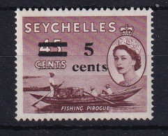 Seychelles: 1957   QE II - Surcharge   SG191   5c On 45c     MNH  - Seychellen (...-1976)