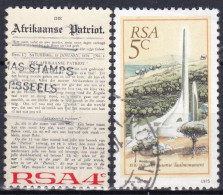 SUD AFRICA 1975 INAUGURAZIONE DEL MONUMENTO ALLA LINGUA PAARL SERIE COMPLETA USATA COME DA FOTO - Used Stamps