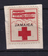Jamaica: 1915   Red Cross Label        On Piece - Jamaica (...-1961)