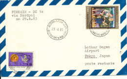 Finland Air Mail Card First Finair DC-10 Flight Via Nordpol To Japan 29-4-83 - Storia Postale