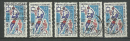 Nouvelle Calédonie Poste N° 376 Basket Ball  5  Exemplaires Oblitérés    B/TB          Voir Scans    Soldé ! ! ! - Oblitérés