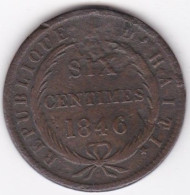 République D’Haiti , 6 Centimes 1846 An 43, En Cuivre, KM# 28 - Haiti