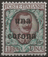 TRDA1NA,1919 Terre Redente - Dalmazia, Sassone Nr. 1, Francobollo Nuovo Senza Linguella **/ Centratura Ottima - Dalmazia