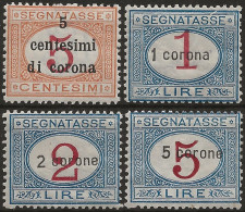 TRDASx1-4L - 1922 Terre Redente/Dalmazia, Sassone Nr. 1/4, Serie Cpl Di 4 Segnatasse Nuovi Con Traccia Di Linguella */ - Dalmatie