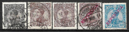 1910 PORTUGAL SET OF 5 USED STAMPS (Michel # 155,159,173,174) CV €4.40 - Gebruikt