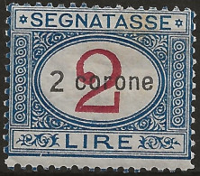 TRDASx3L - 1922 Terre Redente/Dalmazia, Sassone Nr. 3, Segnatasse Nuovo Con Traccia Di Linguella */ - Dalmatie