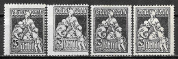 1921 ROMANIA Set Of 4 POSTAL TAX MLH STAMPS (Michel # 10) - Unused Stamps