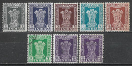 1957,1958 INDIA SET OF 8 OFFICIAL USED STAMPS (Michel # 131-133,135,140,144,148) - Official Stamps