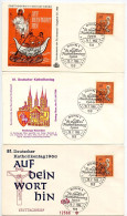 Germany, West 1966 3 FDCs Scott 961 81st Meeting Of German Catholics In Bamberg; The Miraculous Draught - 1961-1970