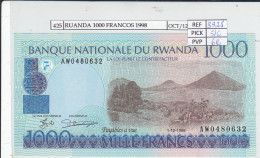 BILLETE RUANDA 1.000 FRANCOS 1998 P-27b SIN CIRCULAR  - Andere - Afrika