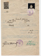 1948. YUGOSLAVIA,SERBIA,KLADOVO,CITIZENSHIP CERTIFICATE,1 STATE REVENUE STAMP - Brieven En Documenten