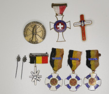 Militaria-insigne_Pélérinage_BE_FR_NL_CH_lot De 9 Médailles De Pélérinage Militaire_lot 01 - België