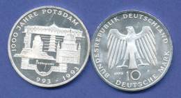 Bundesrepublik 10DM Silber-Gedenkmünze 1993, 1000 Jahre Potsdam - 10 Mark