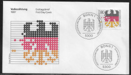 Germany. FDC Mi. 1309.  Federal Eagle - Census.  FDC Cancellation On Cachet Special Envelopee No. 19885. - 1981-1990