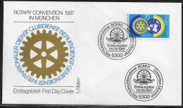 Germany. FDC Mi. 1327.  Rotary International Convention, Munich.  FDC Cancellation On Cachet Special Envelopee No. 22307 - 1981-1990
