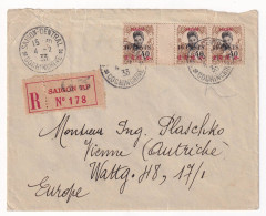 1933 Cover From Saigon To Europe Fraking Pakhoi Stamp Issue - Briefe U. Dokumente