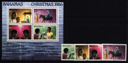 Bahamas 636-639 Und Block 50 Postfrisch Weihnachten #II368 - Bahamas (1973-...)