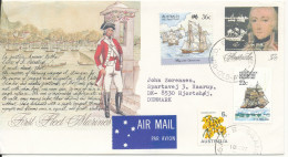 Australia Uprated Postal Stationery Cover First Fleet Marines Sent To Denmark Brisbane 18-11-1987 - Entiers Postaux