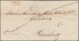 Ungarn Vorphilatelie Halbportobrief Roter Oval-O PESTH Vom 23.1.1837 N.Hainburg  - ...-1867 Préphilatélie