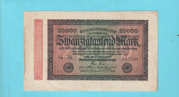 REICHSBANKNOTE . 20.000 MARK  .  20-2-1923 .  N°  645790  .  2 SCANNES - 500 Mark