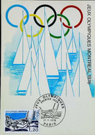 ►  Voile - Jeux Olympiques Montreal 1976 - Carte Maximum Card   (Paris) - Voile