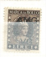 MARCA DA BOLLO REVENUE - TRIESTE AMG VG - LIRE 1 - Revenue Stamps