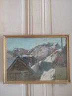 Fernand PROUST (XXeme) Huile Sur Isorel "Alpes D'Huez"  Mars 1961 - Oleo