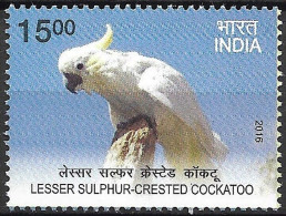 India 2016 Exotic Birds 1v Stamp MNH Macaw Parrot Amazon Crested COCKATOO , As Per Scan - Cuckoos & Turacos