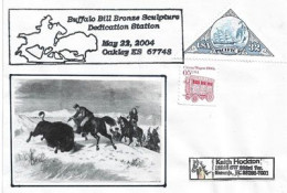 Buffalo Bill, Chasse Aux Bisons Au Kansas, Enveloppe Souvenir 2004, Adressée En Floride - Cartas & Documentos