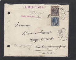 LETTRE RECOMMANDEE DE TROISVIERGES POUR FARGO,DAKOTA NORD,U.S.A.,ET REOUR,1934. - Covers & Documents