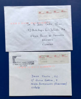 PORTUGAL, FRANQUICIA, 2 SOBRES POSTAL A ESPAÑA - Gebruikt