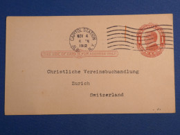 DL3  ITALIA  BELLE CARTE   ENTIER 1912 A  ZURICH  SUISSE   +AFF. INTERESSANT++ - 1901-20