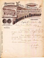 FACTURE.49.ANGERS.DROGUERIE.HUILES & GRAISSES.A.FOUCHÉ & A.COURAULT RUES THIERS & DES LUISETTES. - Drogerie & Parfümerie