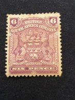 BRITISH SOUTH AFRICA COMPANY RHODESIA SG 83 6d Reddish Purple  MH* - Südrhodesien (...-1964)