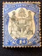 BRITISH CENTRAL AFRICA  SG 43  1d Black And Ultramarine FU - Nyasaland (1907-1953)